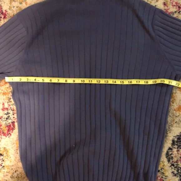 ALFANI MEN’S VINTAGE V - NECK LONG SLEEVE SWEATER - Large BLUE - GUC 🥳HP🥳 - Picture 13 of 14